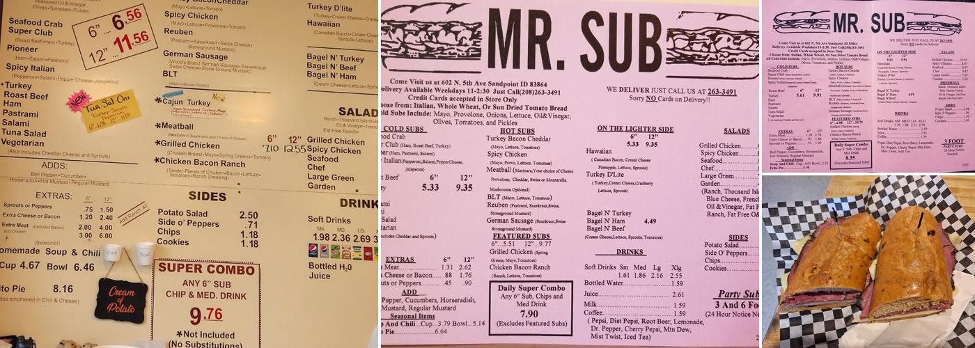 Mr. Sub Menu