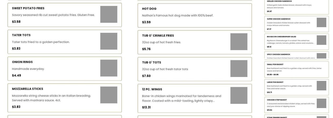 Serv-A-Burger Menu