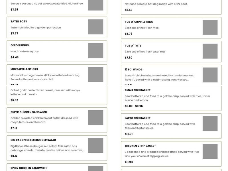 Serv-A-Burger Menu