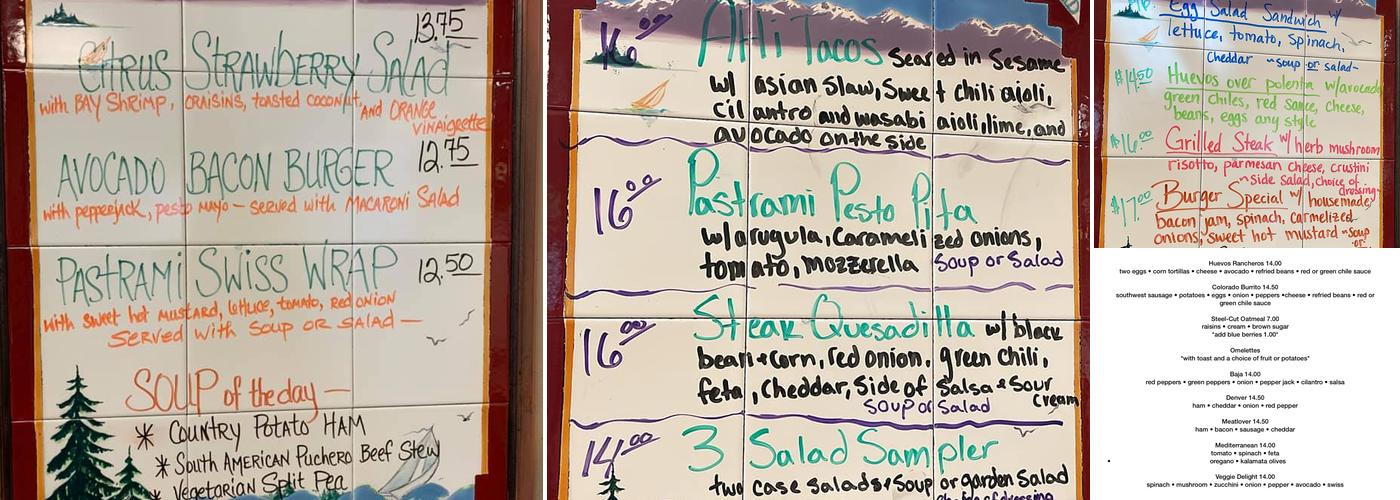 Tango Cafe Menu