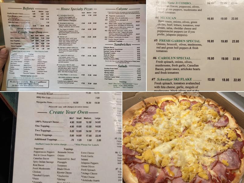 Second Avenue Pizza Menu