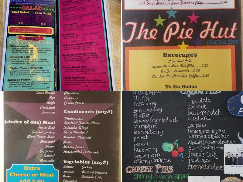 Pie Hut Menu