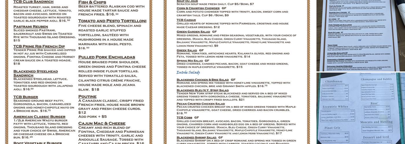 Trinity At City Beach Menu