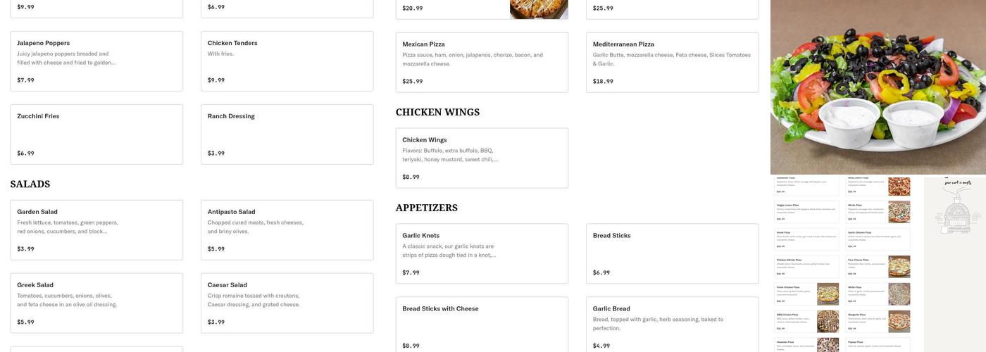 Rancho Giant Pizza Menu