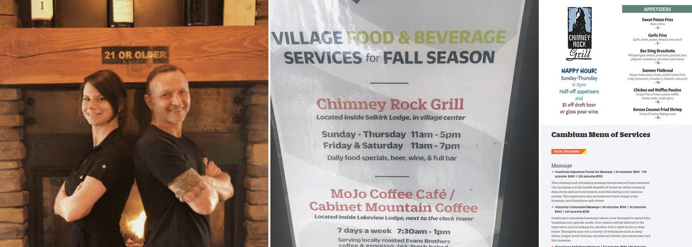 Chimney Rock Grill Menu