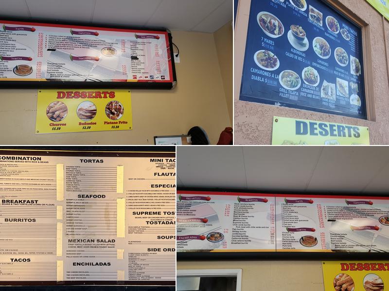 Diego's Mexican Food Menu