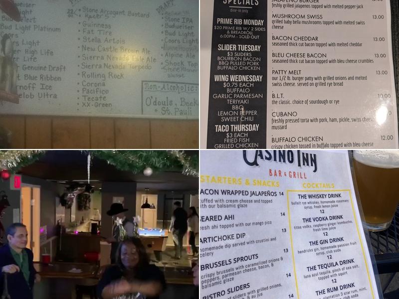 Casino Inn Bar & Grill Menu