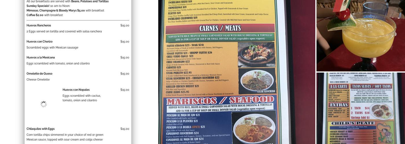 Pablito's Mexican Bar & Grill Menu