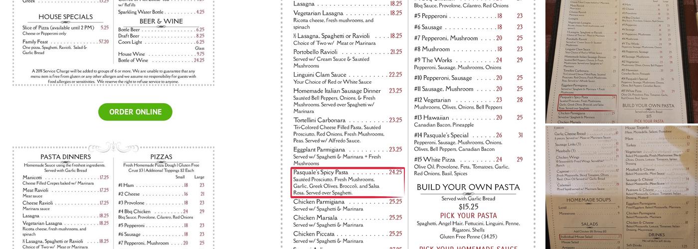 Marechiaro's 2nd Street Menu