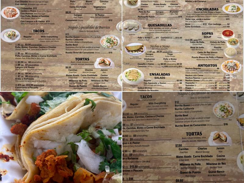 Queen of Tacos Menu