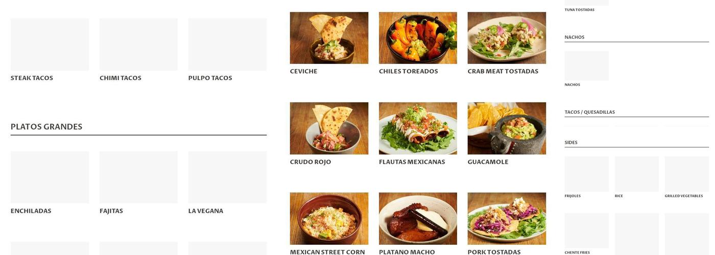 Cocina Chente Menu