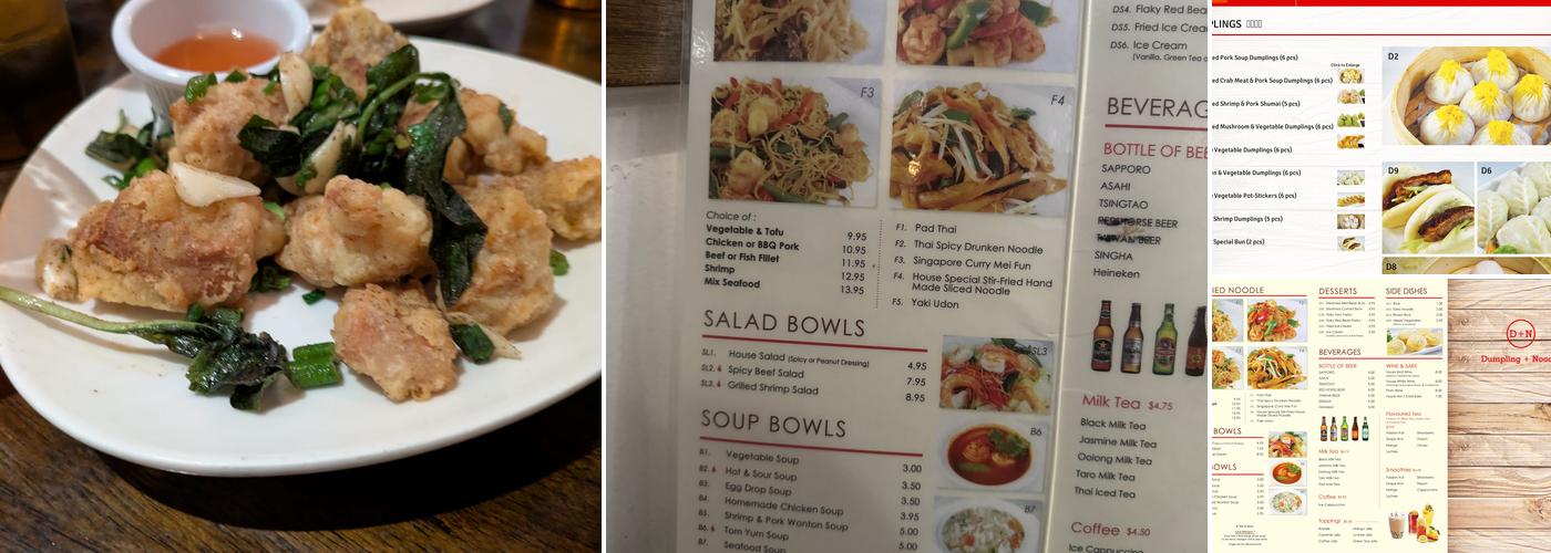Dumpling + Noodle Menu