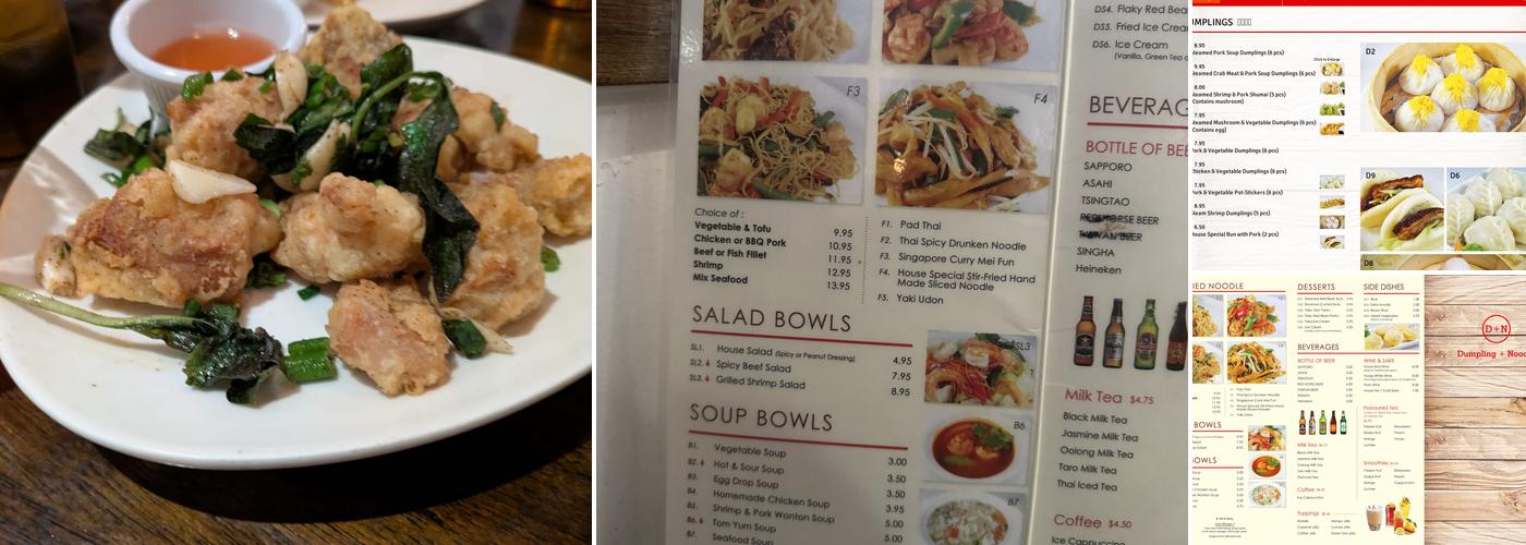 Dumpling + Noodle Menu