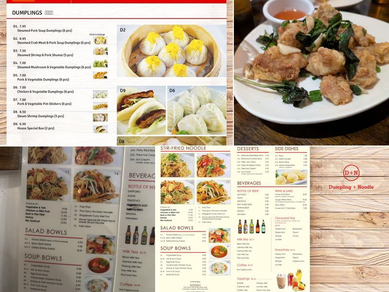 Dumpling + Noodle Menu