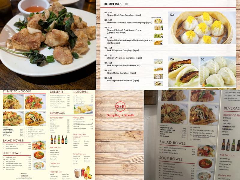 Dumpling + Noodle Menu