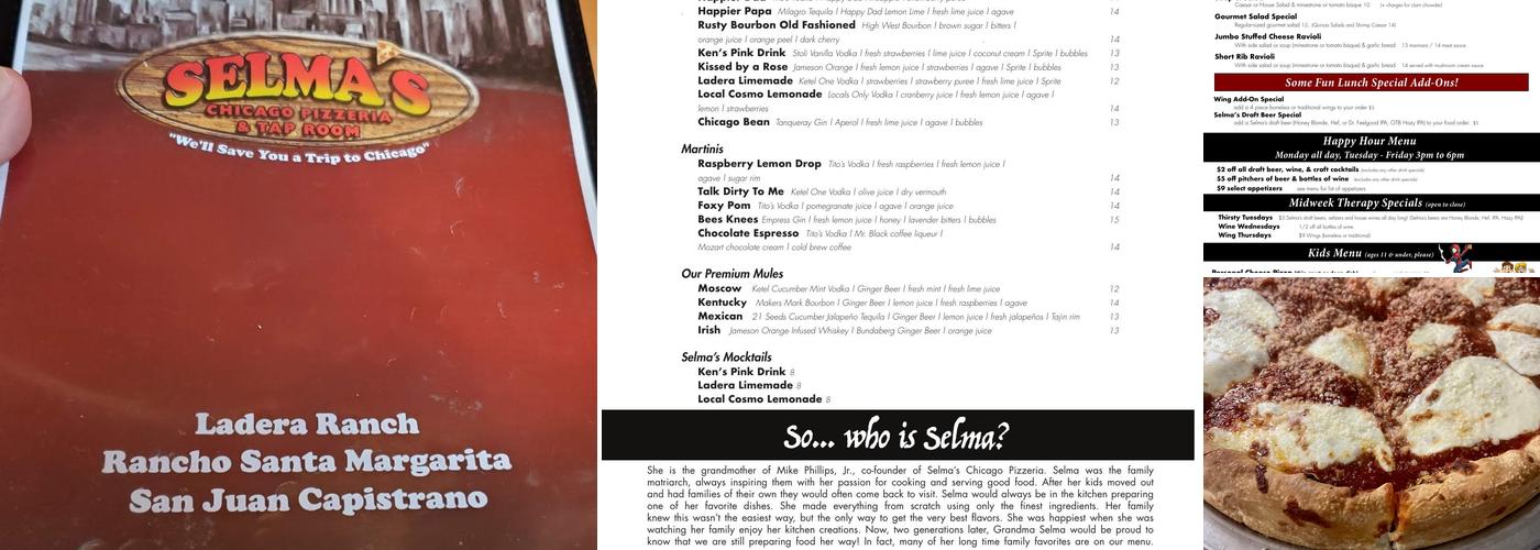 Selma's Chicago Pizzeria & Tap Room San Juan Menu