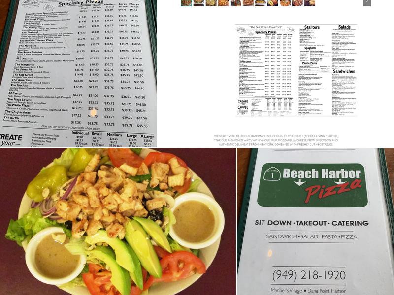 Beach Harbor Pizza Menu