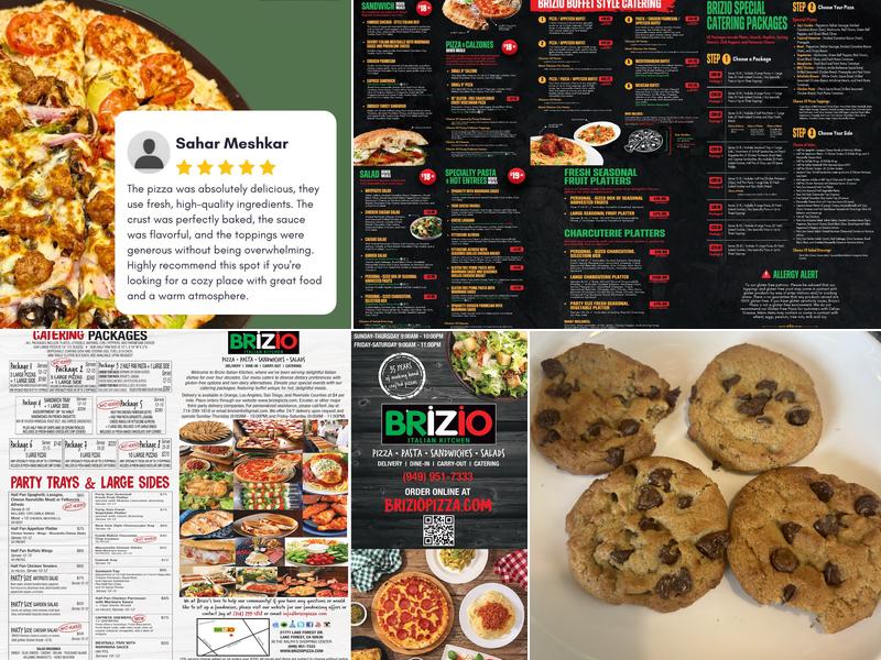 Brizio Pizza Italian Kitchen Menu