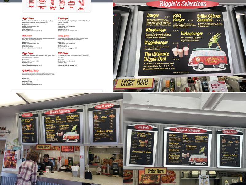 Biggie's Burgers Menu