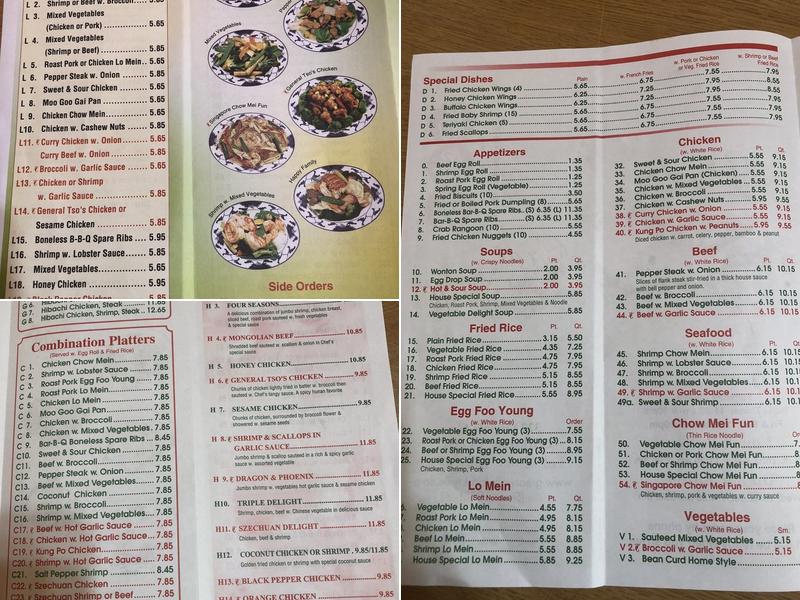 Great Wall Chinese Restaurant Menu