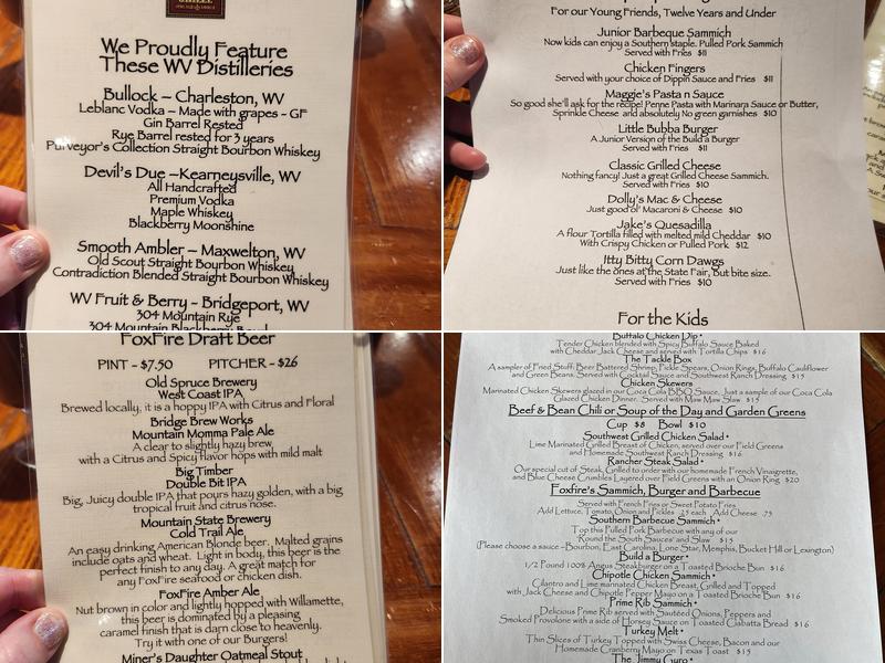 Foxfire Grille Menu