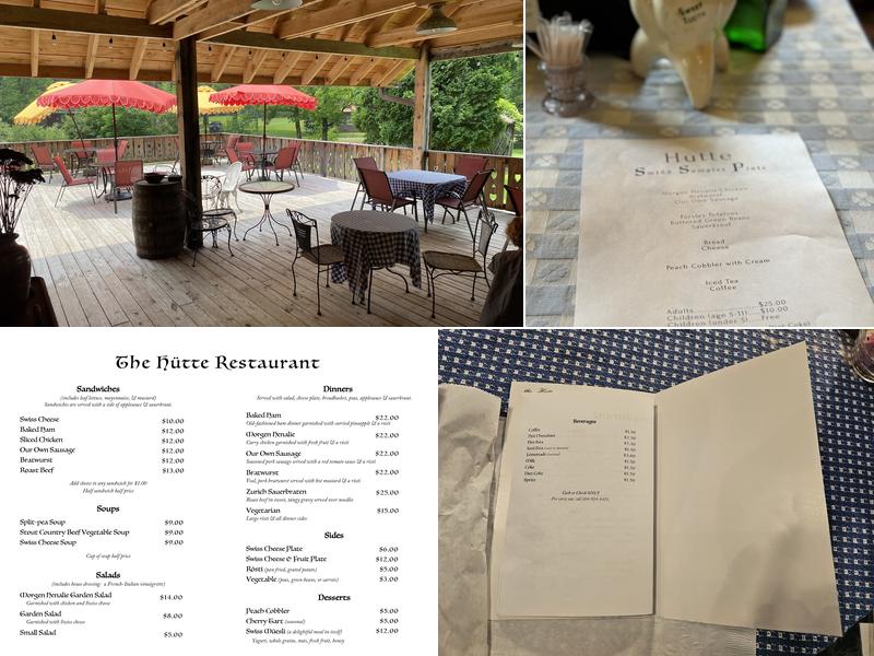 The Hütte Restaurant Menu