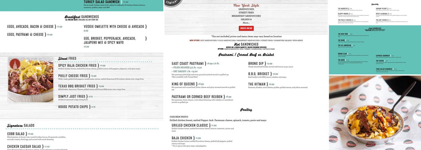 Bronx Sandwich Company Menu