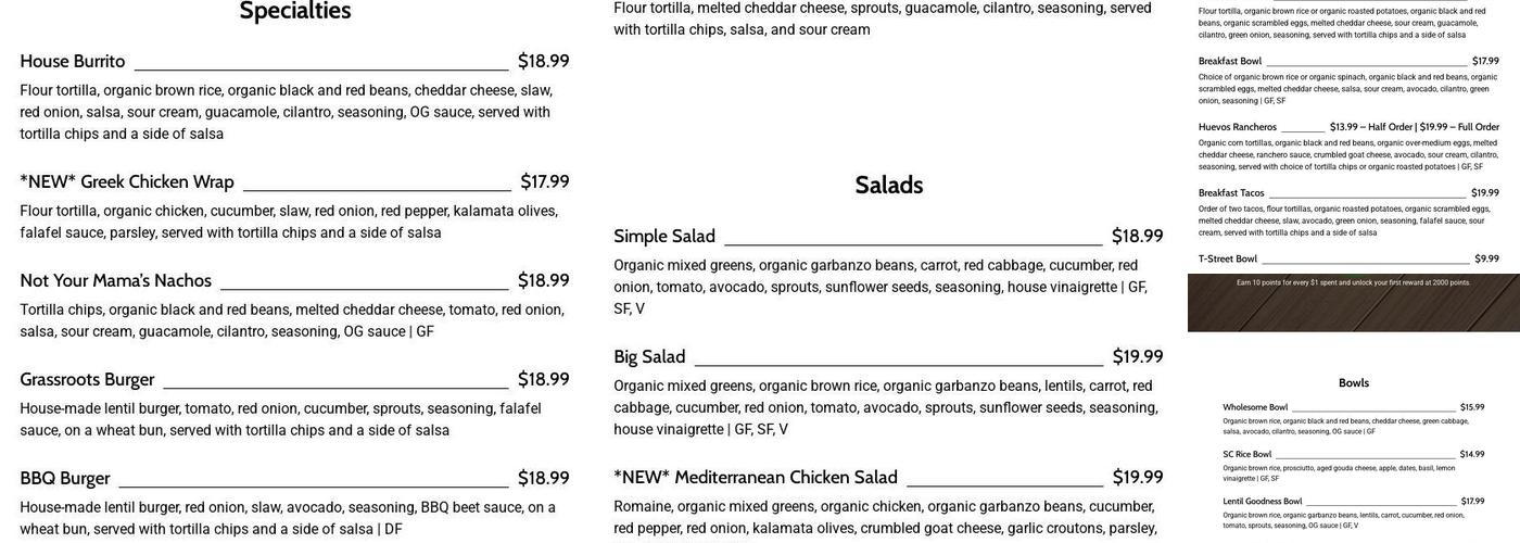 Active Culture Menu