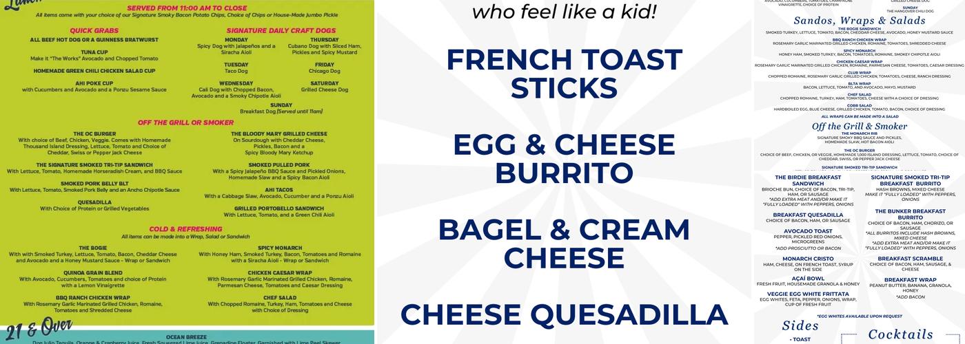Monarch Cafe Menu