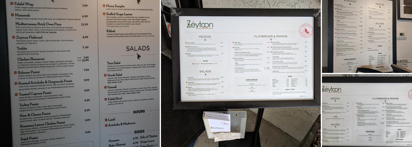 Zeytoon Café Menu