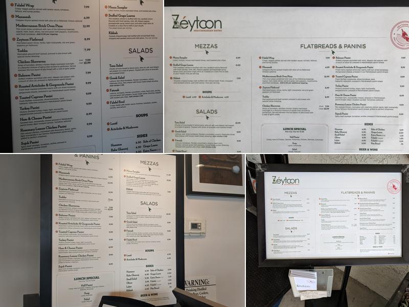 Zeytoon Café Menu