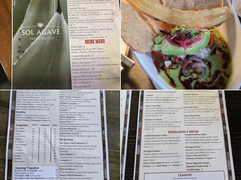 Sol Agave Menu