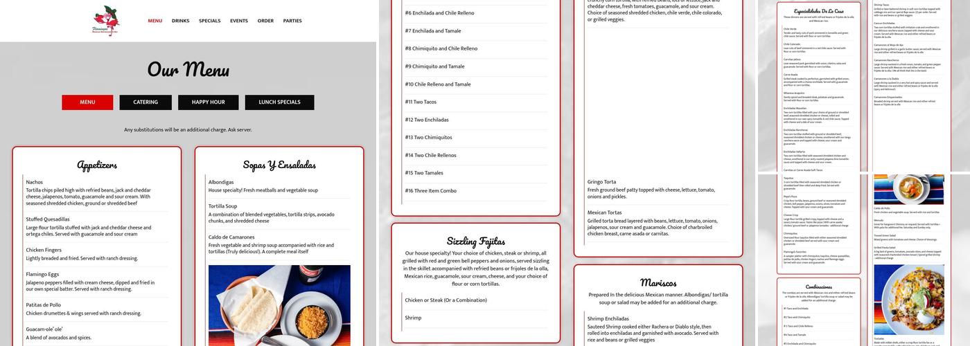 Flamingos Mexican Grill Menu