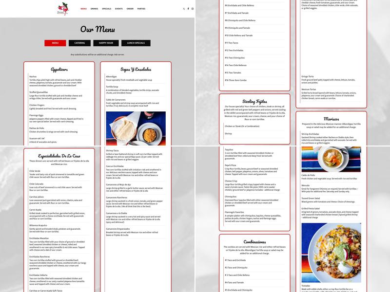 Flamingos Mexican Grill Menu