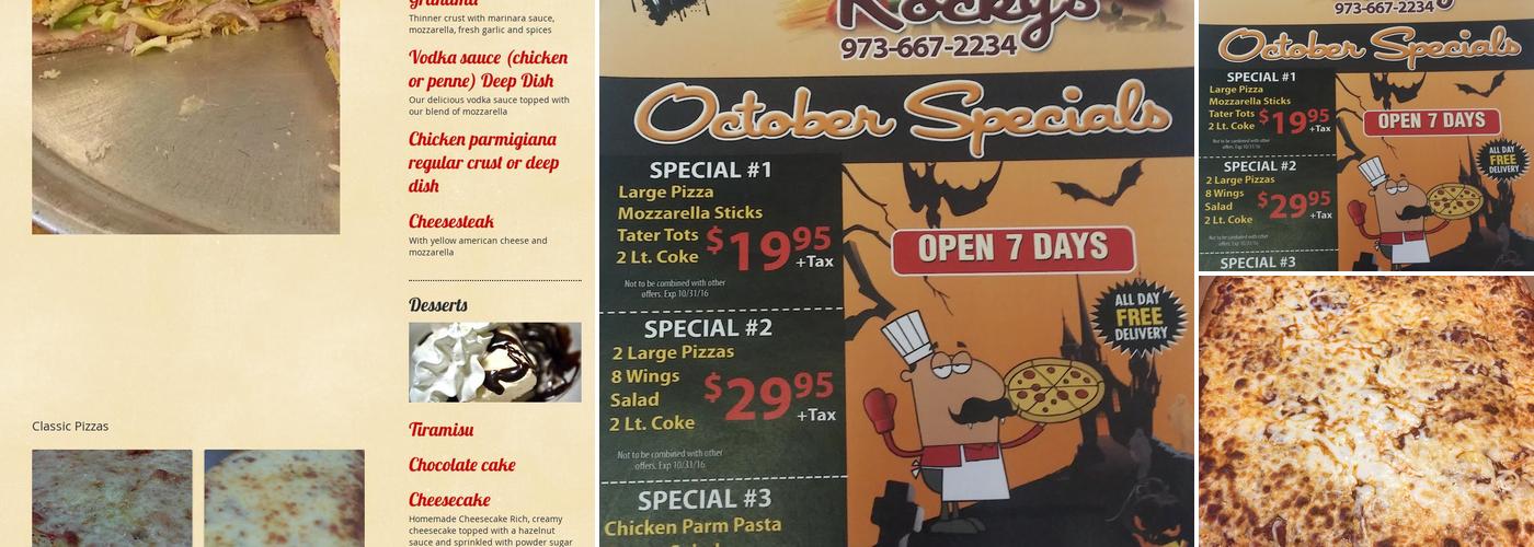 Rocky's. Pizzeria & Restaurant Menu