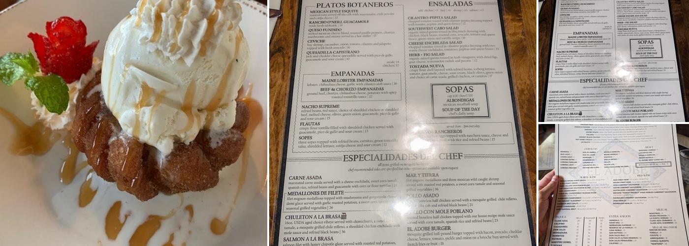 El Adobe de Capistrano Menu