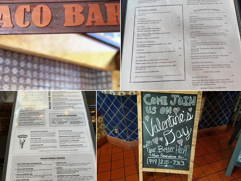 Hacienda On The Lake Menu