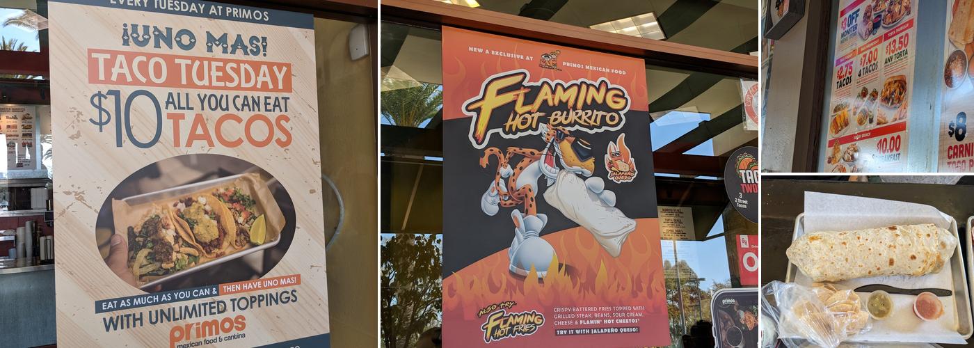 Primos Mexican Food Menu