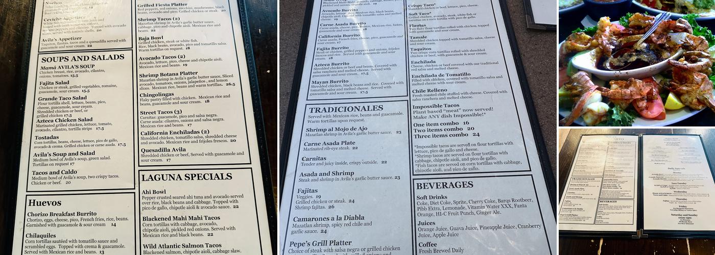 Avila's El Ranchito - Laguna Beach Menu