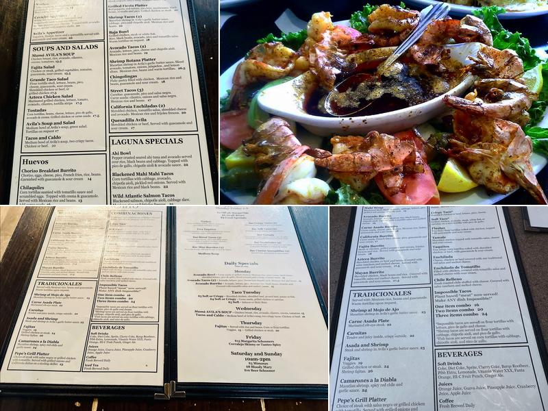 Avila's El Ranchito - Laguna Beach Menu