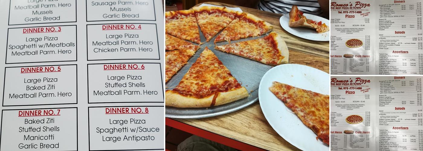 Romeo's Pizza Menu
