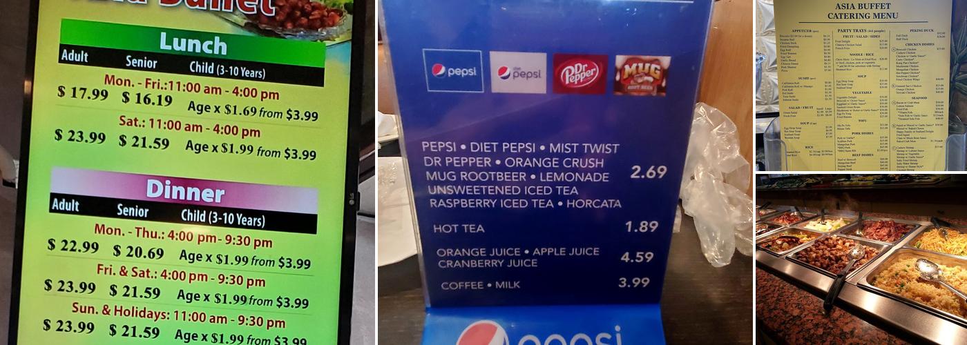 Asia Buffet Menu