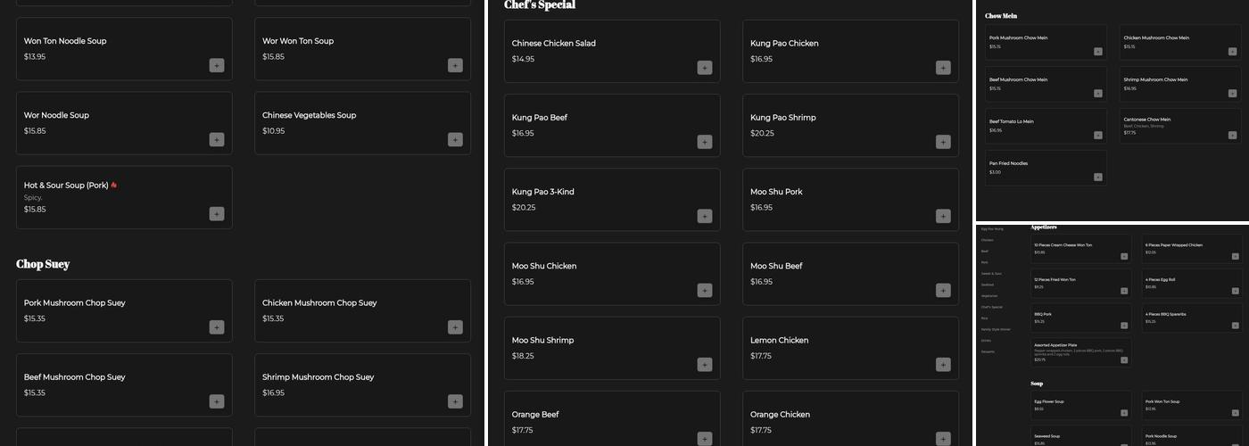 Al Palace Chinese Restaurant Menu