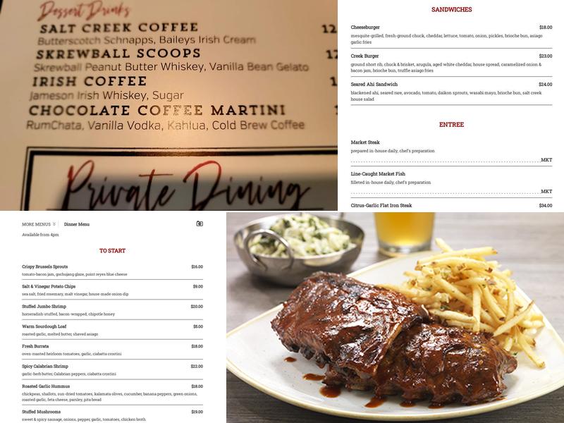 Salt Creek Grille Menu