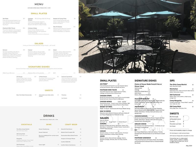 Old Camp Bar & Grill Menu