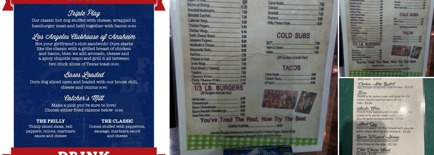 Second Base Bar & Grill Menu