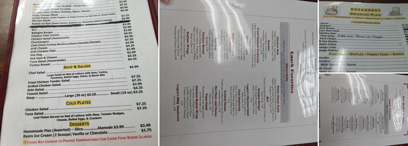 Logan's Diner Menu
