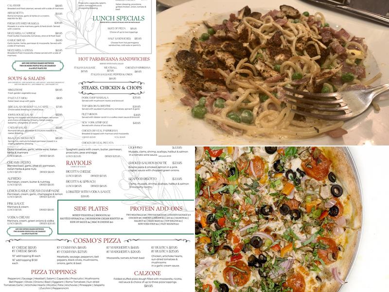 Cosmo's Italian Kitchen Menu