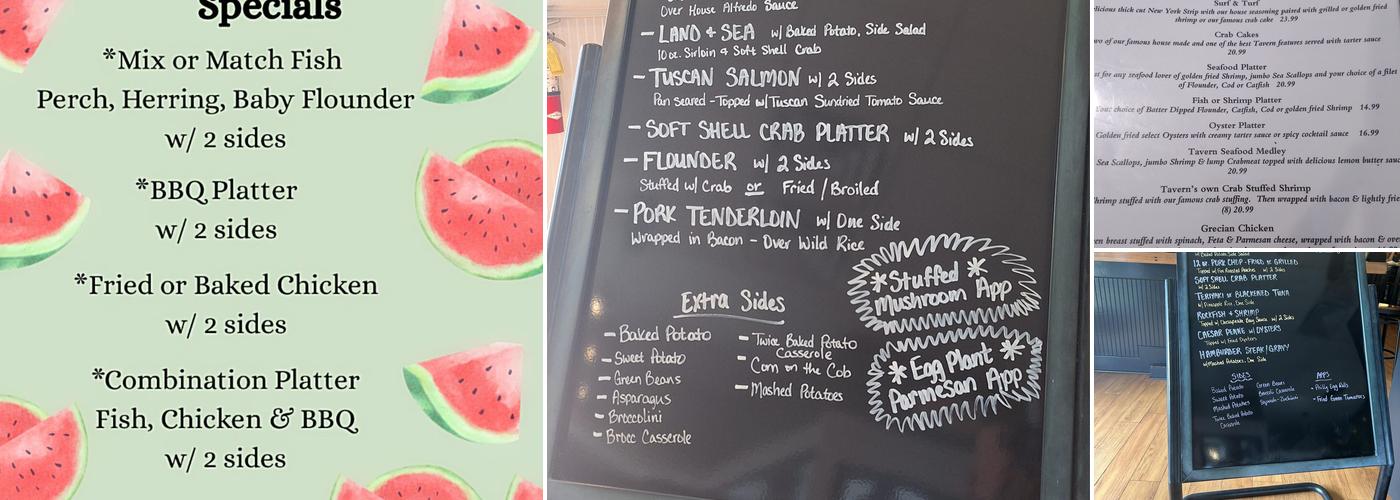 Tavern 125 Menu