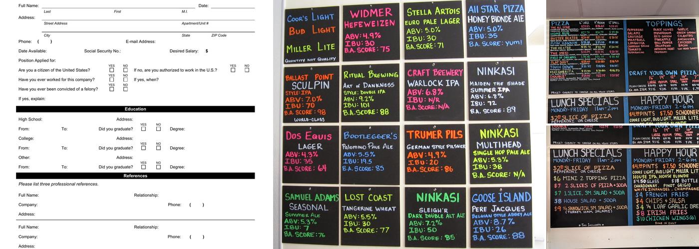 All Star Pizza Menu